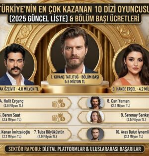 Türkiye'nin En Çok Kazanan 10 Dizi Oyuncusu ve Bölüm Başı Ücretleri (Güncel Liste 2025)